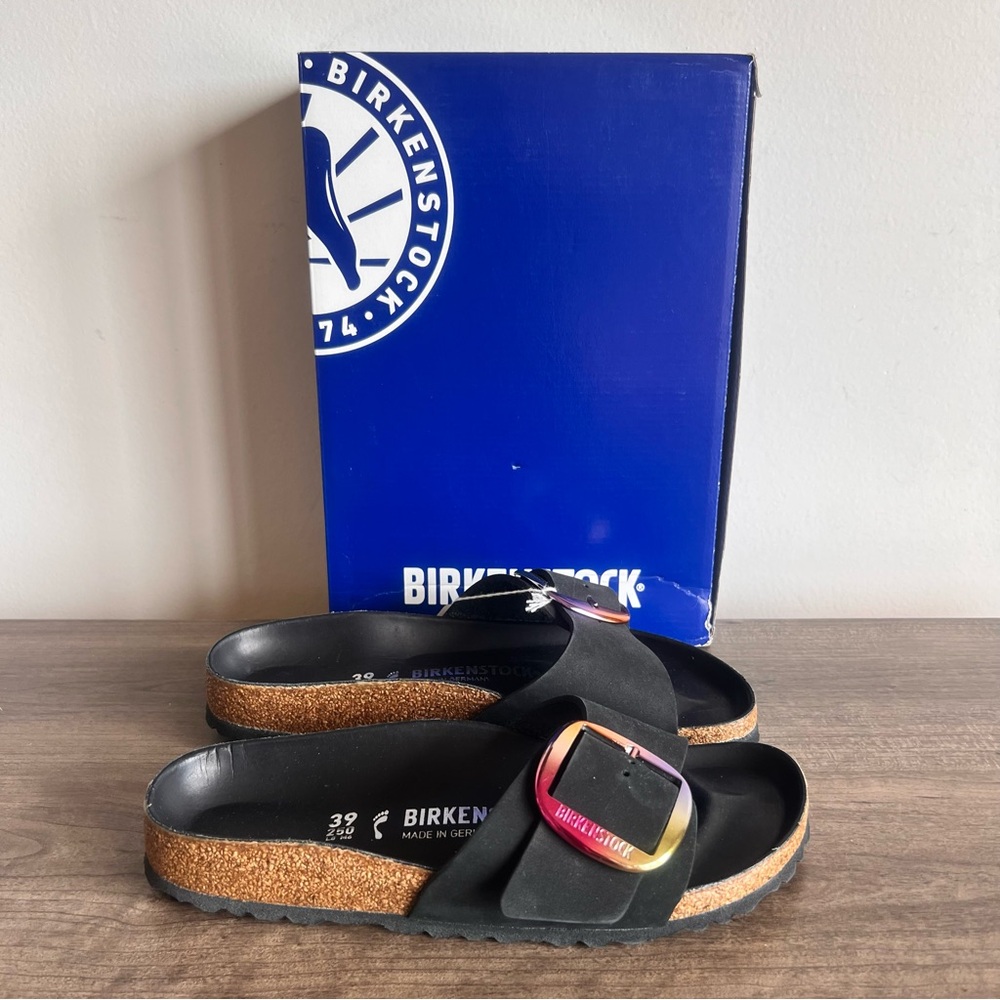 Birkenstock Madrid Big Buckle Iridescent Unisex Sandal Size 39/8